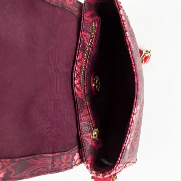 TORY BURCH Robinson Carmine Floral Printed Adjustable Chain Mini Crossbo… - Picture 8 of 12
